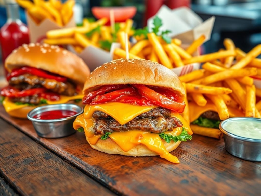 Street food colorat pe o masă